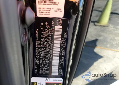 2020 Lexus Es 350 z USA, uszkodzony, nr VIN 58ADZ1B13LU075134